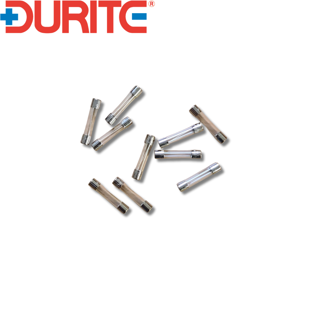 32mm Flat-Ended Glass Fuse - 10A Continuous 20A Blow (Pack of 10)