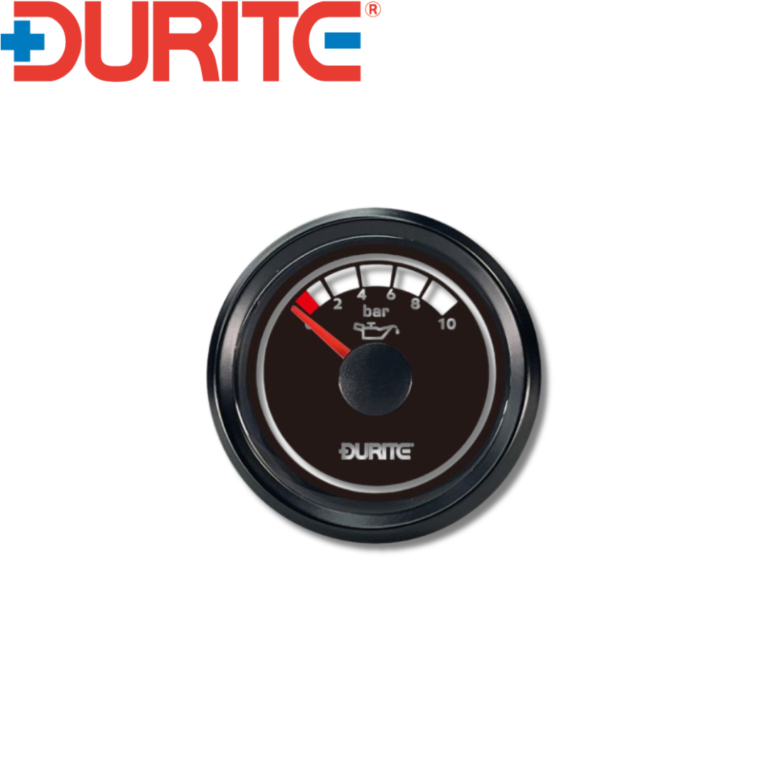 LED Illuminated Marine Oil Pressure Gauge With Sender - 12/24V