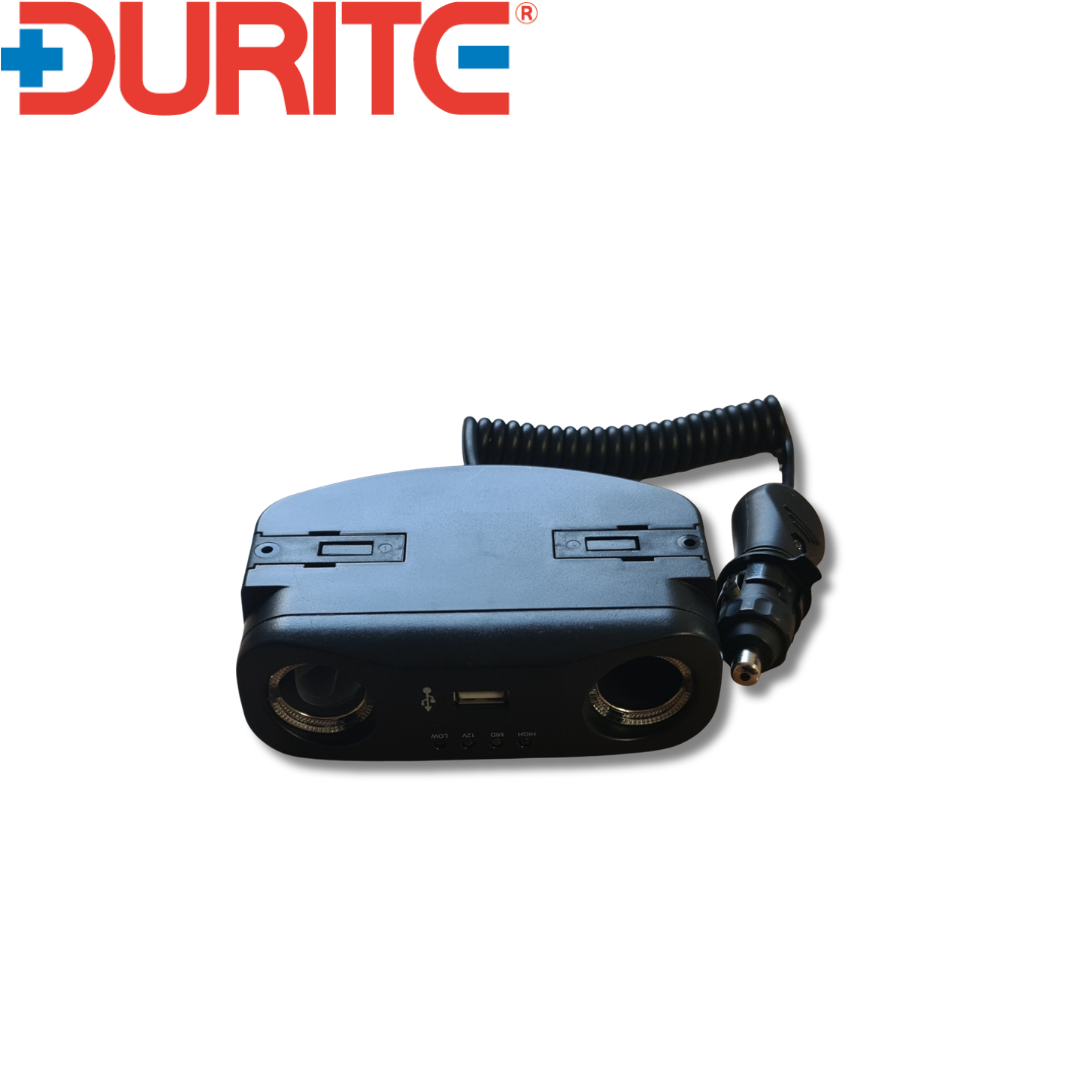 Cigarette Lighter 2 Way Adaptor Socket with USB - 12V