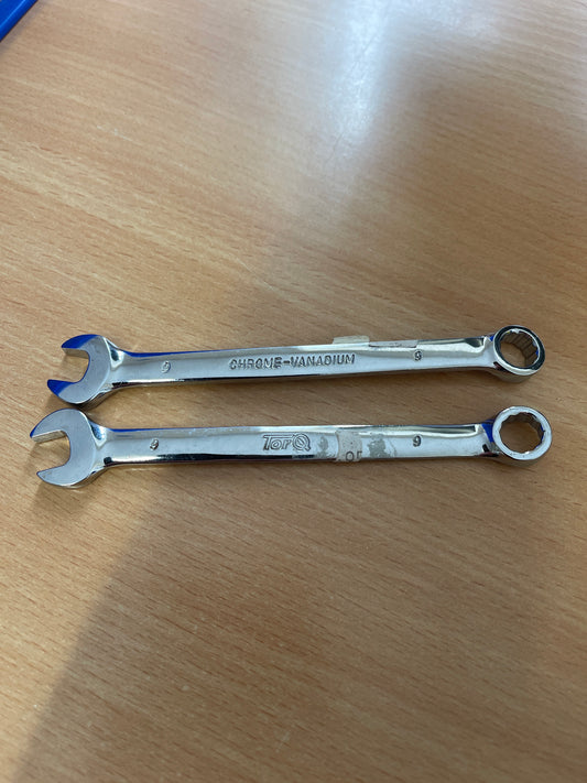 9mm Spanner Torq. Chrome Vanadium. Dual 9mm spanner.