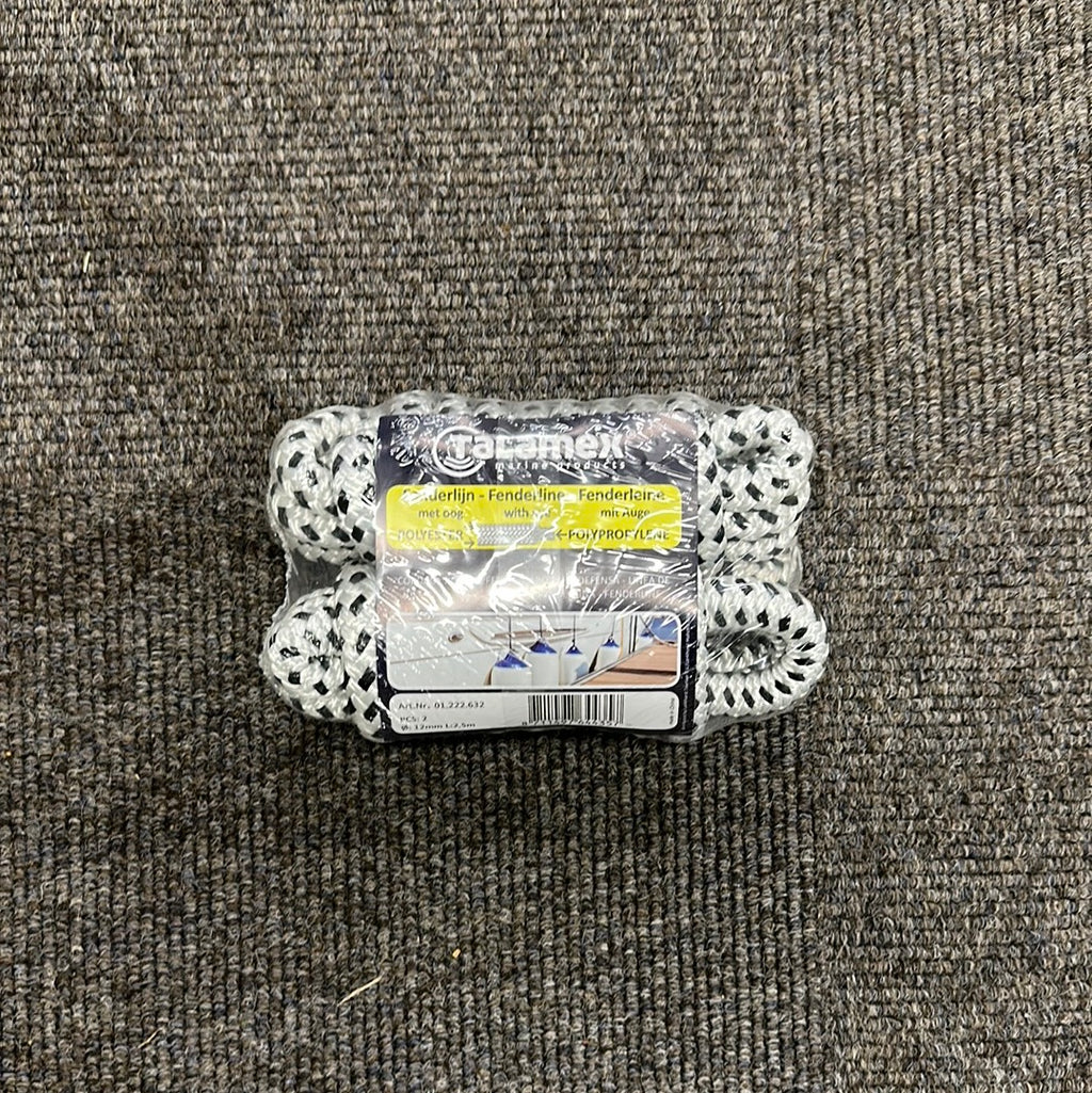 White/Black Plaited Mooring Line