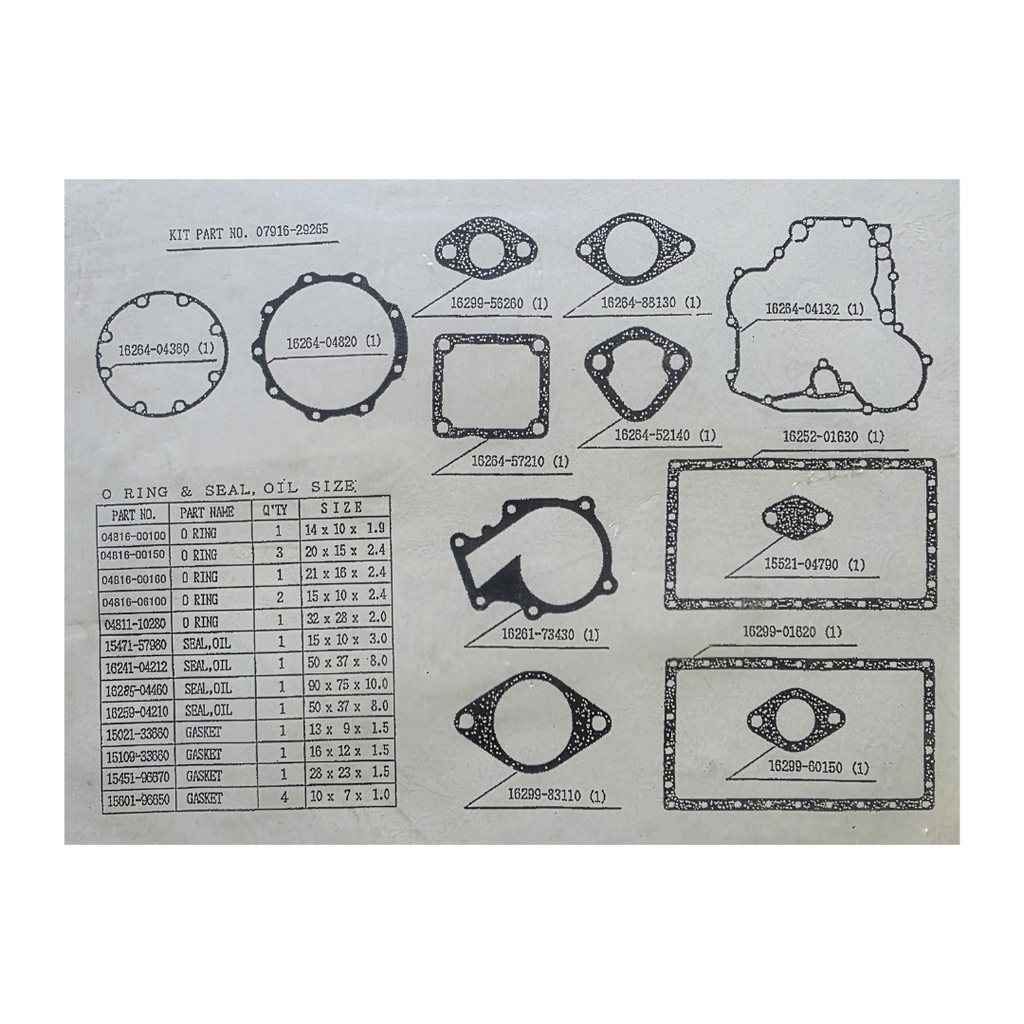 Kubota Engine Gasket Kit