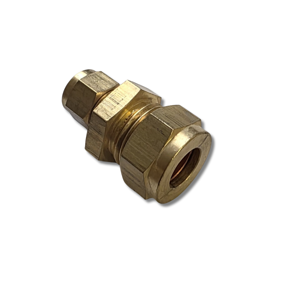 Brass Straight Coupling 5/16" to 1/2" Compression