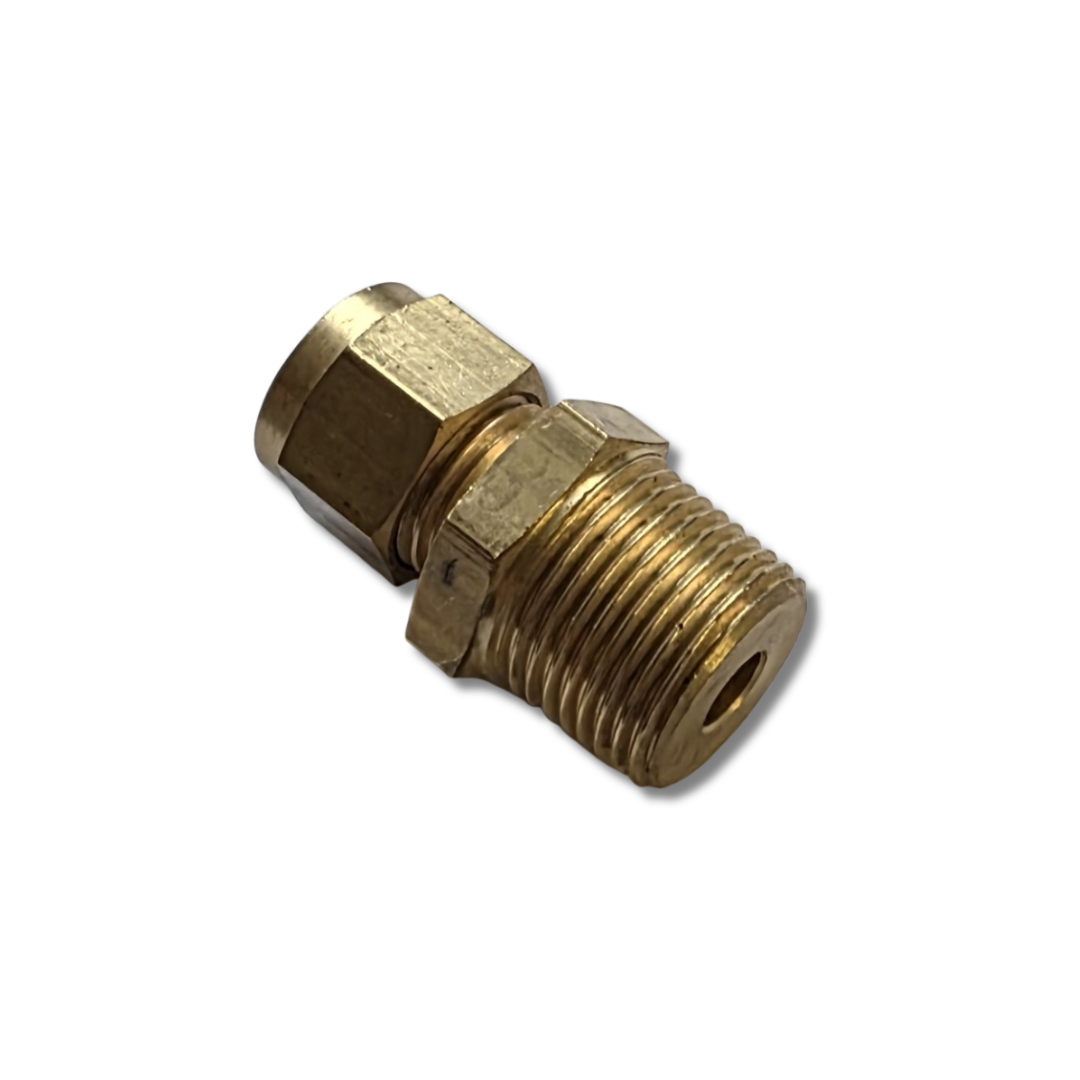 Brass Male Coupling 3/8" BSP Taper to 1/4" Compression - 1-14070P