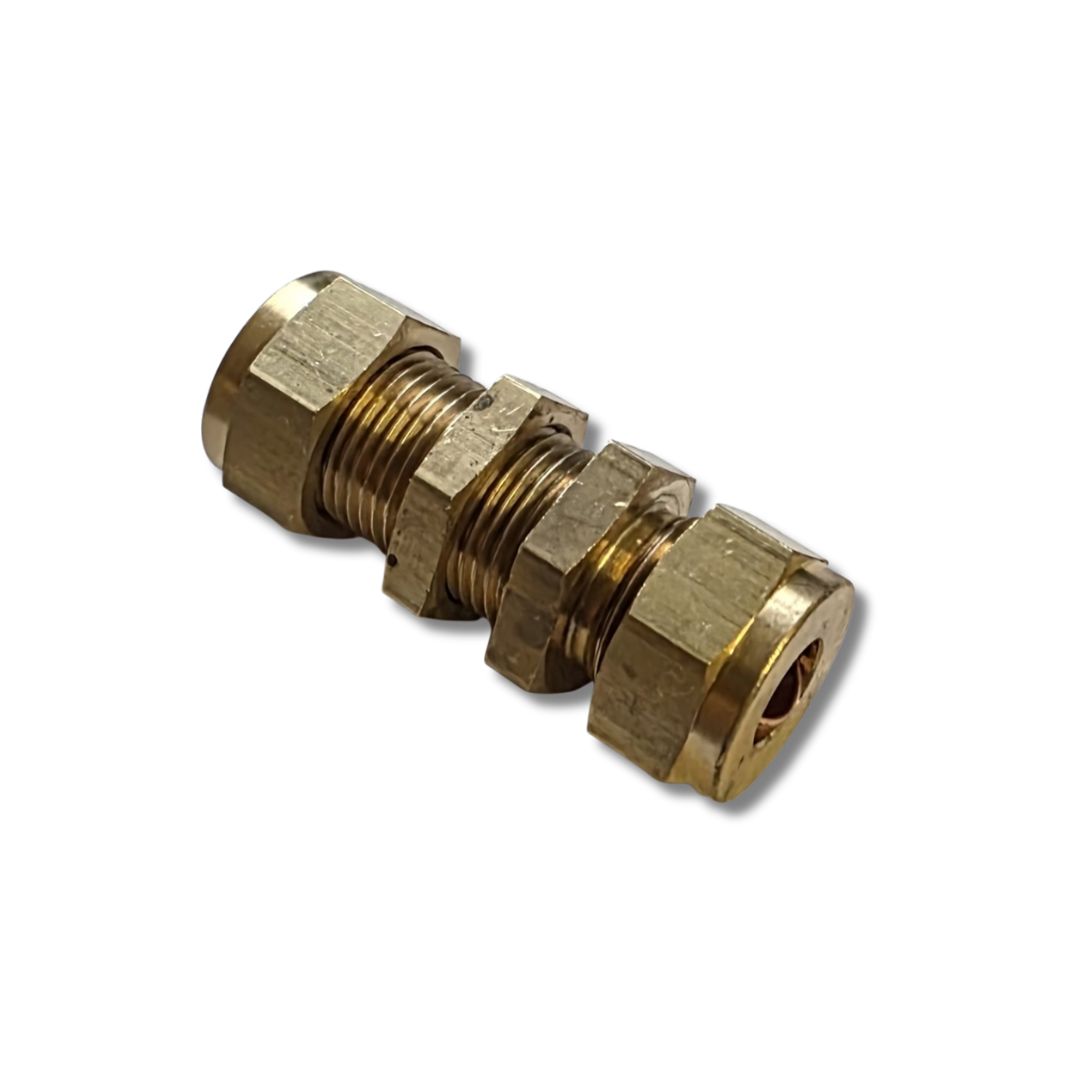 Brass Compression Bulkhead Coupling 3/8"