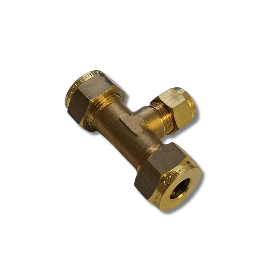 Brass Wade Compression Tee Piece  - 1/4" x 3/8" x 3/8"