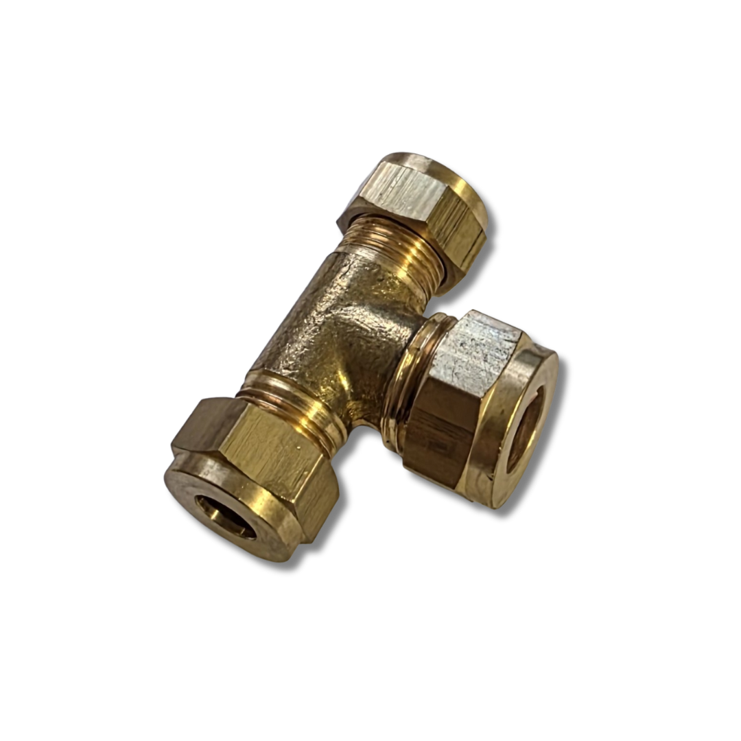 Brass Tee Coupling 3/8" x 3/8" x 1/2"