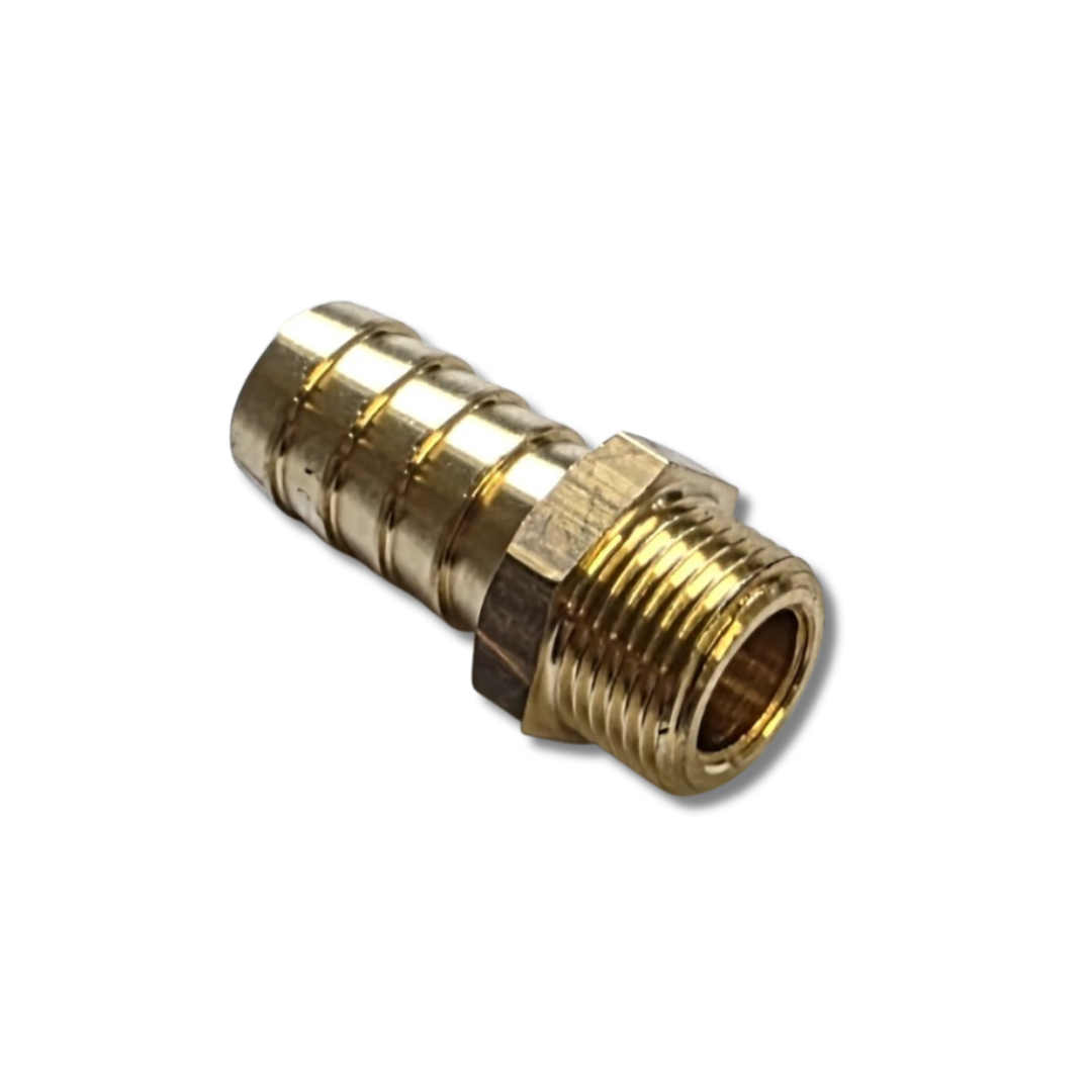 Brass Straight Hose Tail 3/8" BSP Male to 15mm Hose