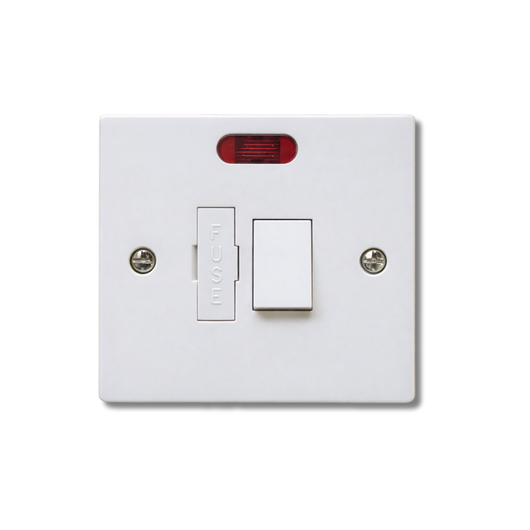 13A Switched Fused Spur with Neon Indicator – White
