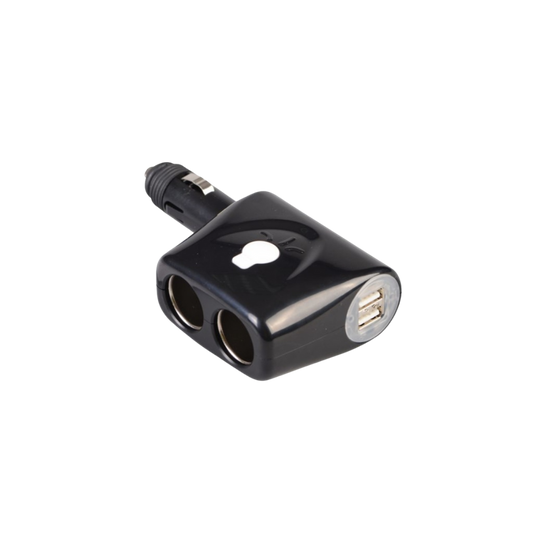 12V Twin Socket Adapter + 2 USB'S