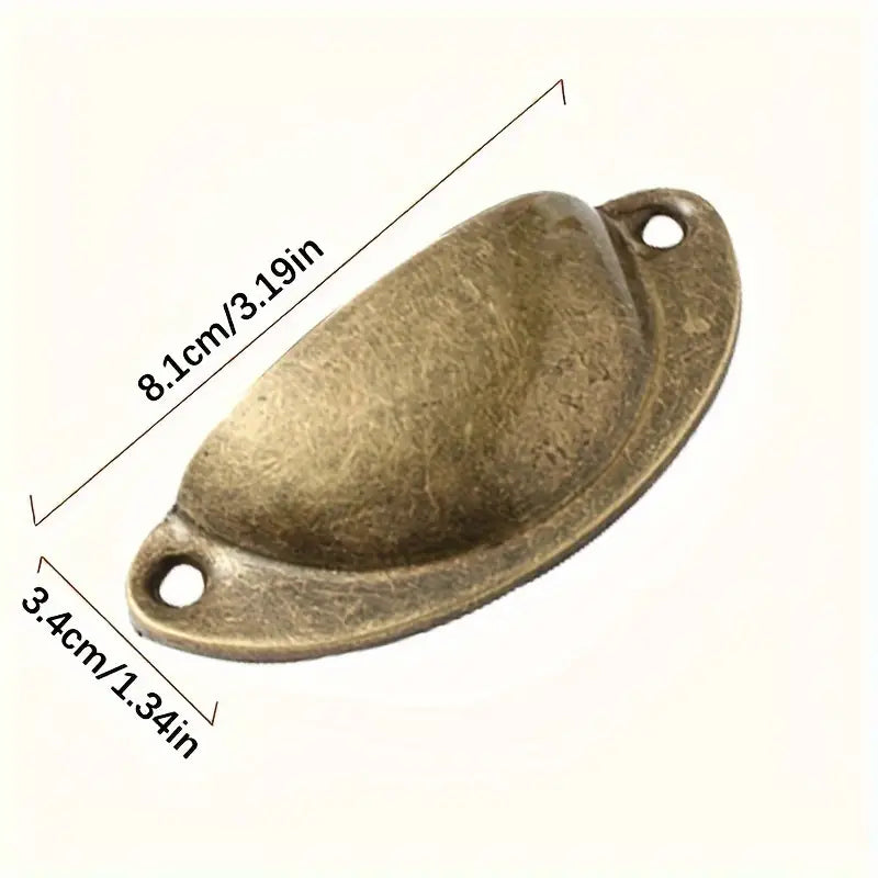 Cabinet Drawer Pull inset  Vintage Brass Style