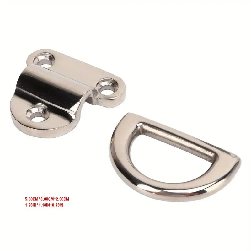 Stainless Steel Folding Pad Eye - Rustproof D Ring - 2 inch