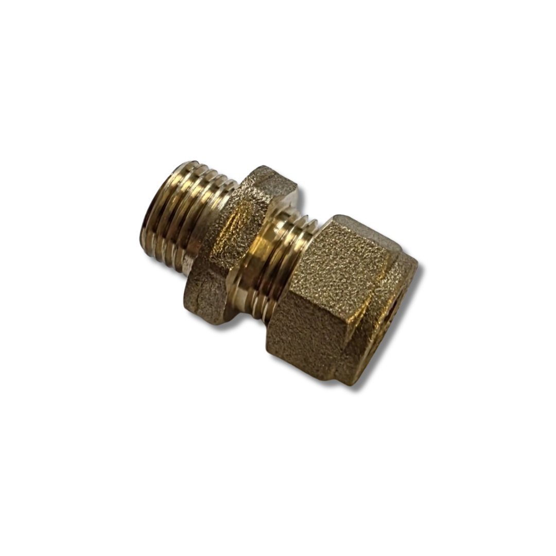 Compression Straight BSPPM Adaptor - 10mm x 1/4"
