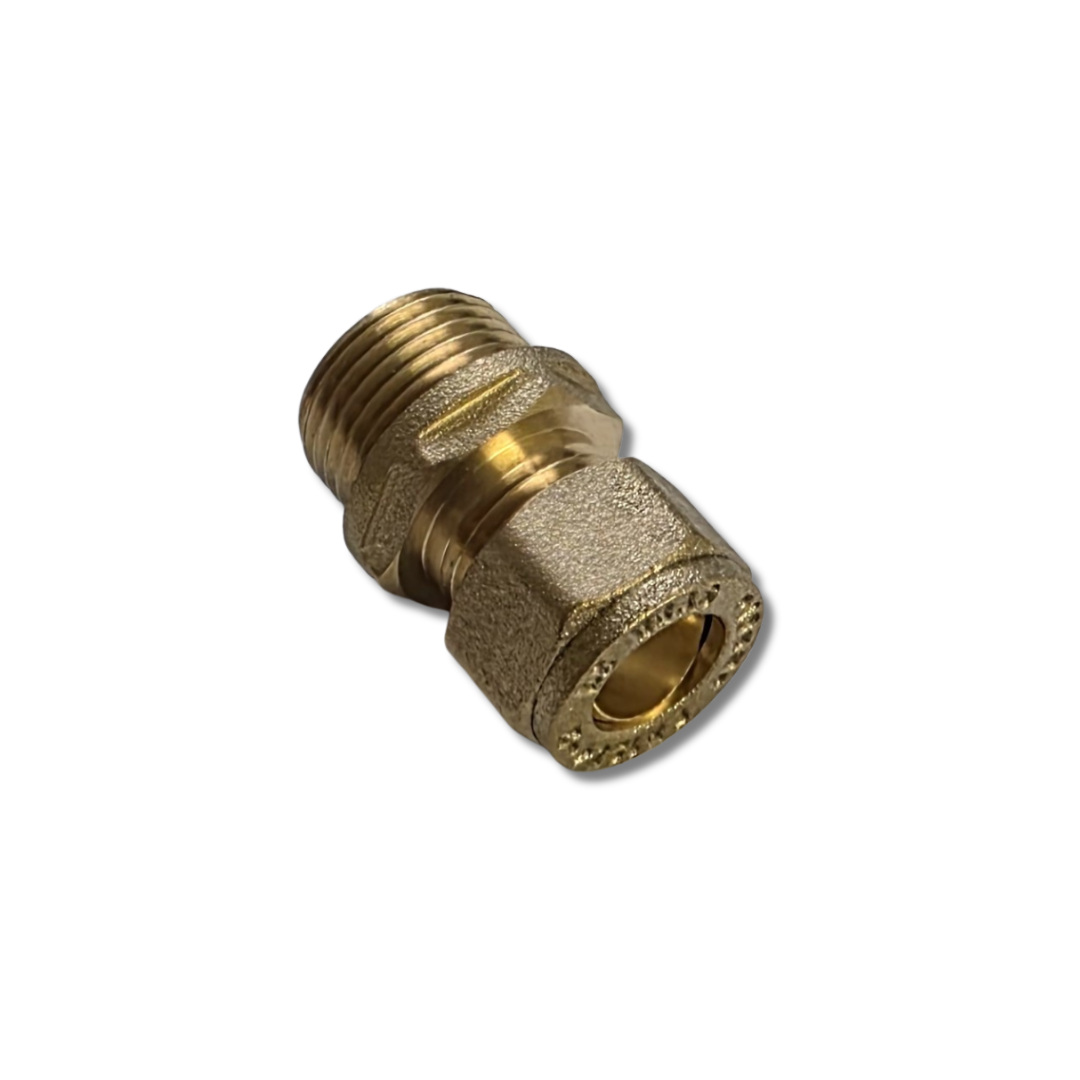 Compression Straight BSPPM Adaptor - 10mm x 3/8"