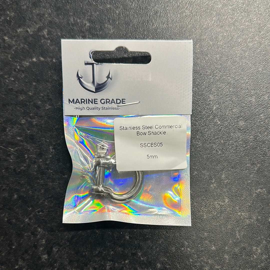 Commercial Bow Shackle - Stainless Steel - 5mm