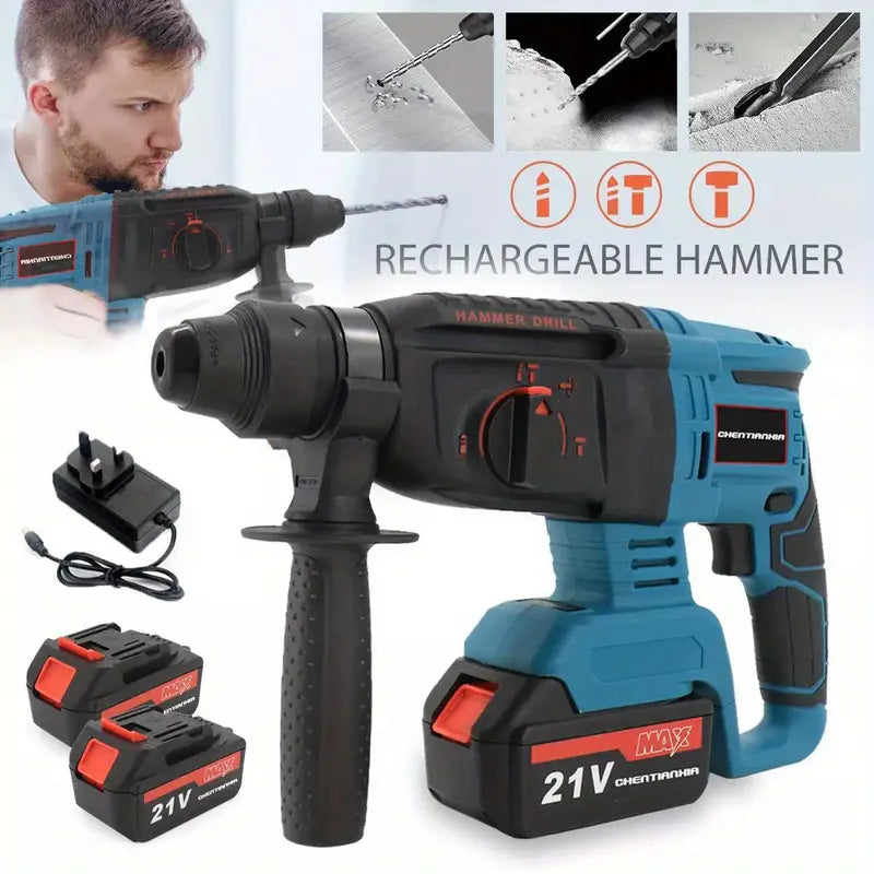 Cordless SDS Rotary Hammer Drill – 2 Batteries