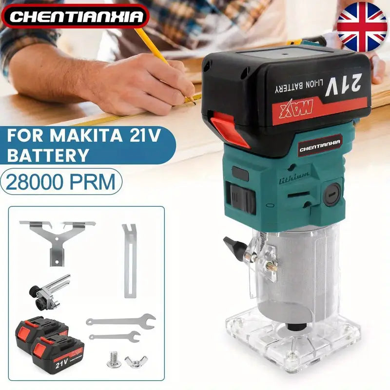 Cordless Wood Trimmer  – Hand Palm Router - 2 Batteries