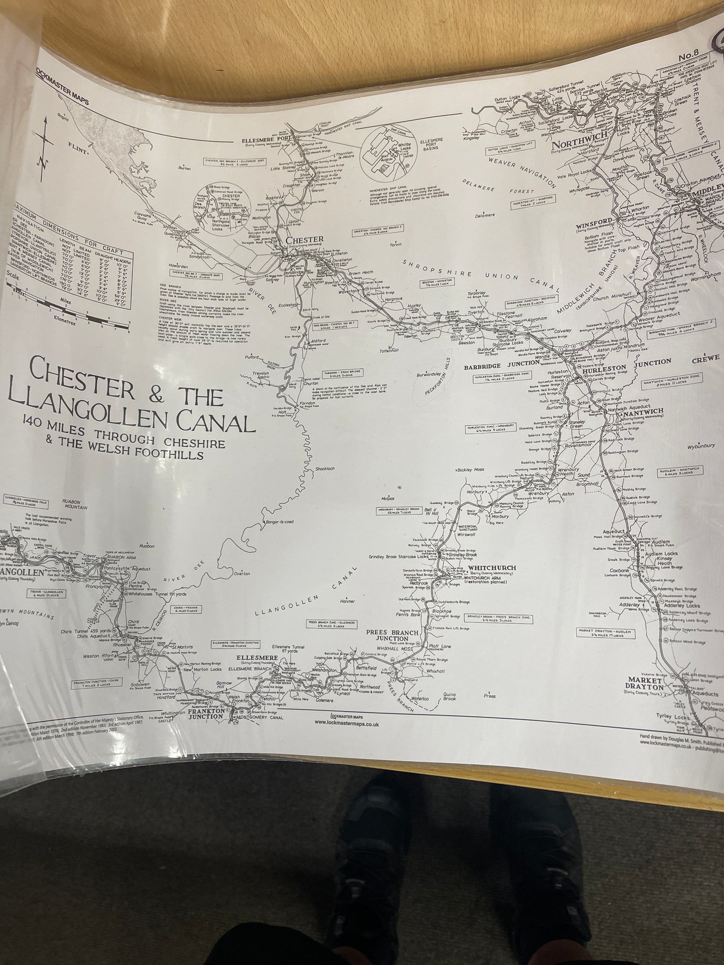 Chester & Llangollen Canal map by Lockmaster Maps.