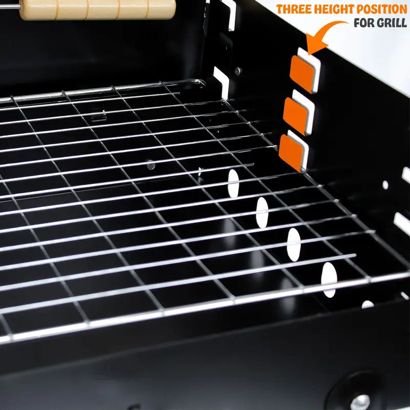 Portable BBQ Charcoal Grill - Folding Travel BBQ Grill Set