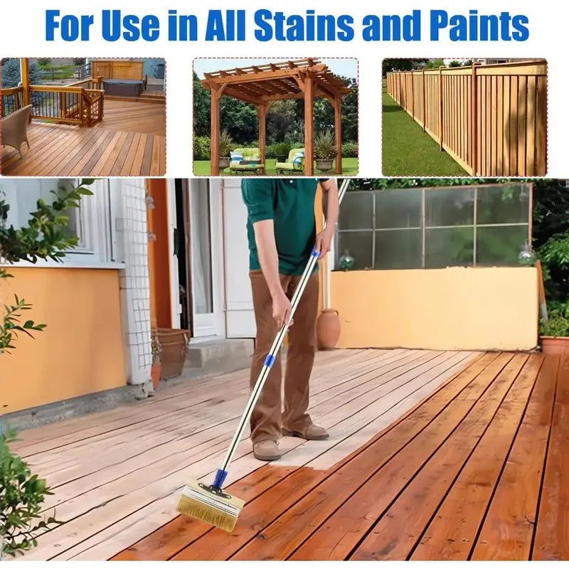 Decking Paint Brush Deck Stain Applicator 7"  with 60" Long Handle