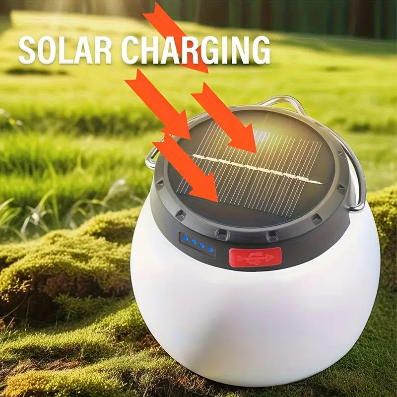 Portable Solar Camping Light – USB Rechargeable, 3 Modes