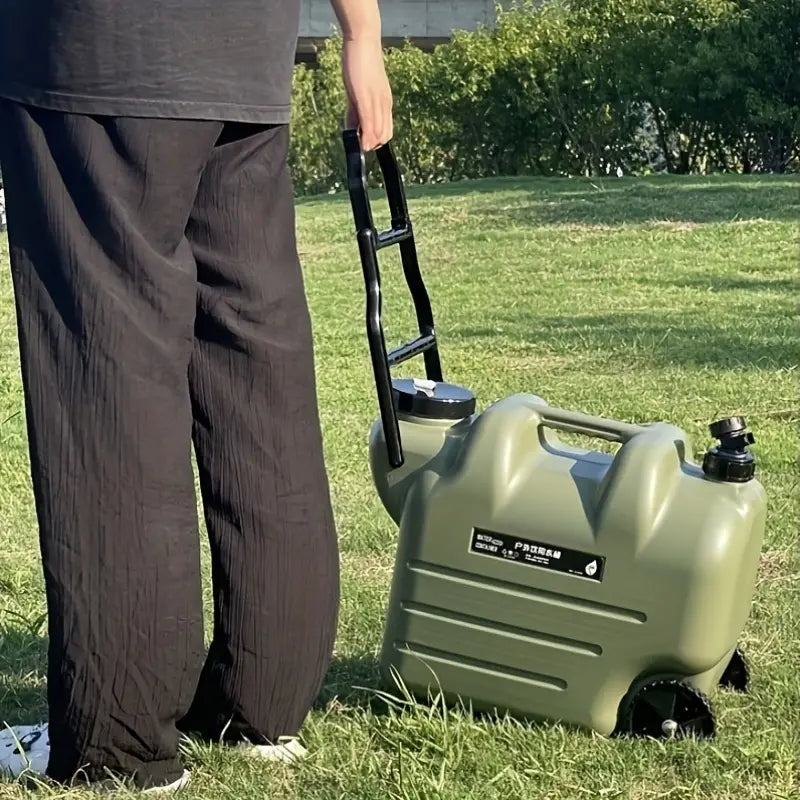 28L Portable  Water Container, With Tape, Handle & Wheels