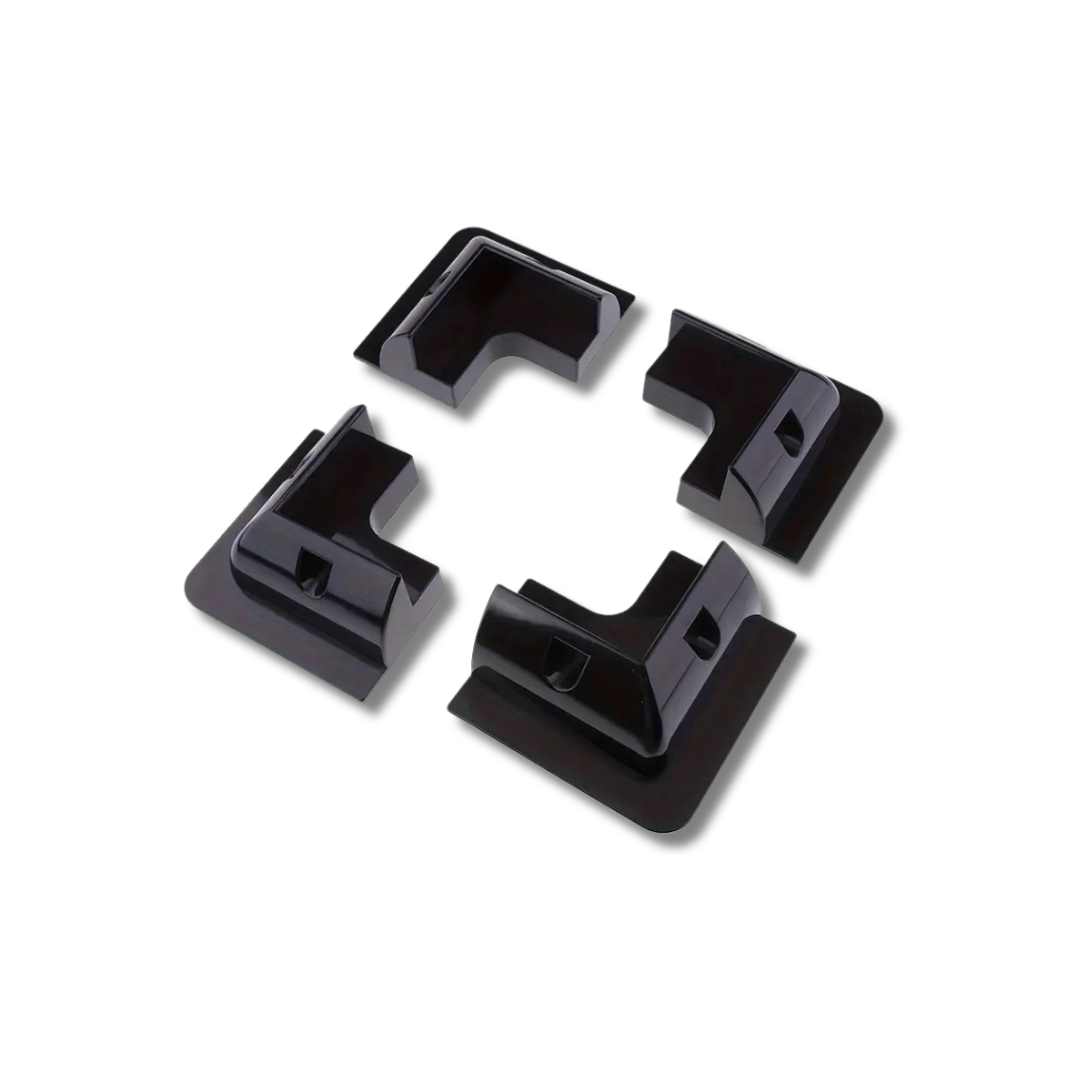 4Pcs Abs Solar Panel Bracket Set: Mounting Kit For Motorhome & Yacht (Black)