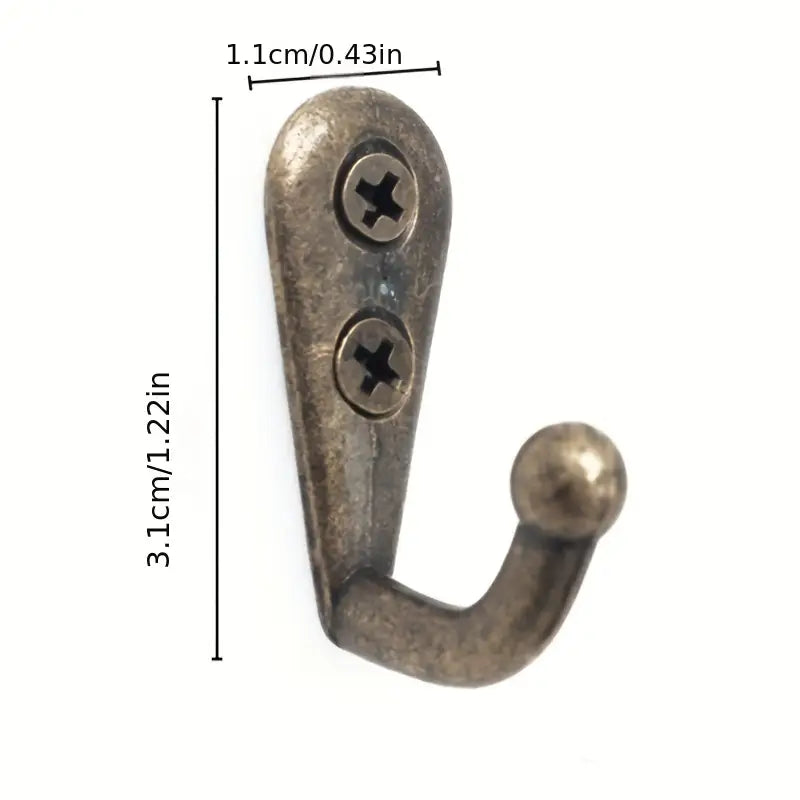 Rustic Bronze Single Prong Wall Hooks - Zinc Alloy -