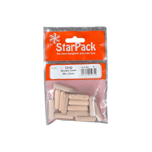 Star Pack Wooden Dowel M8 x 30mm