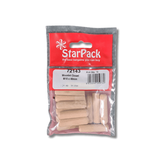 Star Pack Wooden Dowel M10 x 40mm