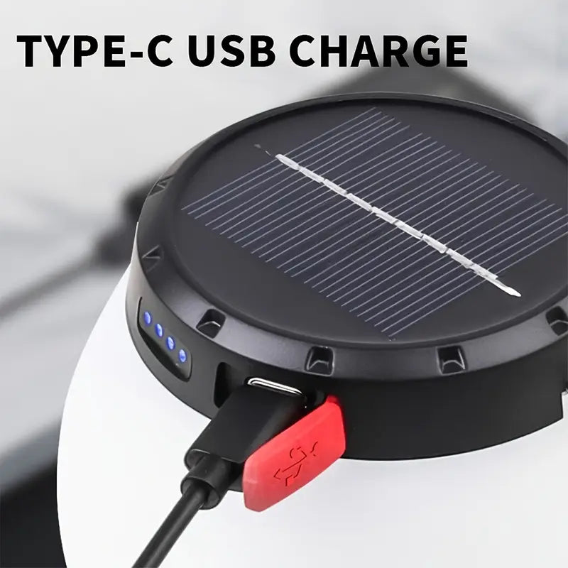 Portable Solar Camping Light – USB Rechargeable, 3 Modes