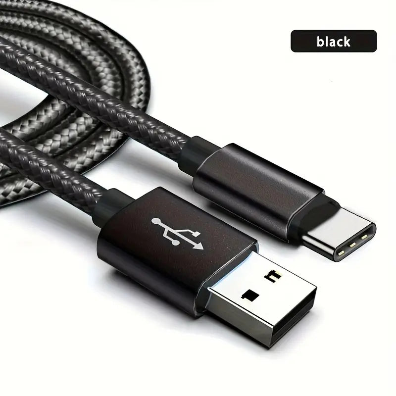 USB-C Charging Cable -Nylon Braided, 3m Black