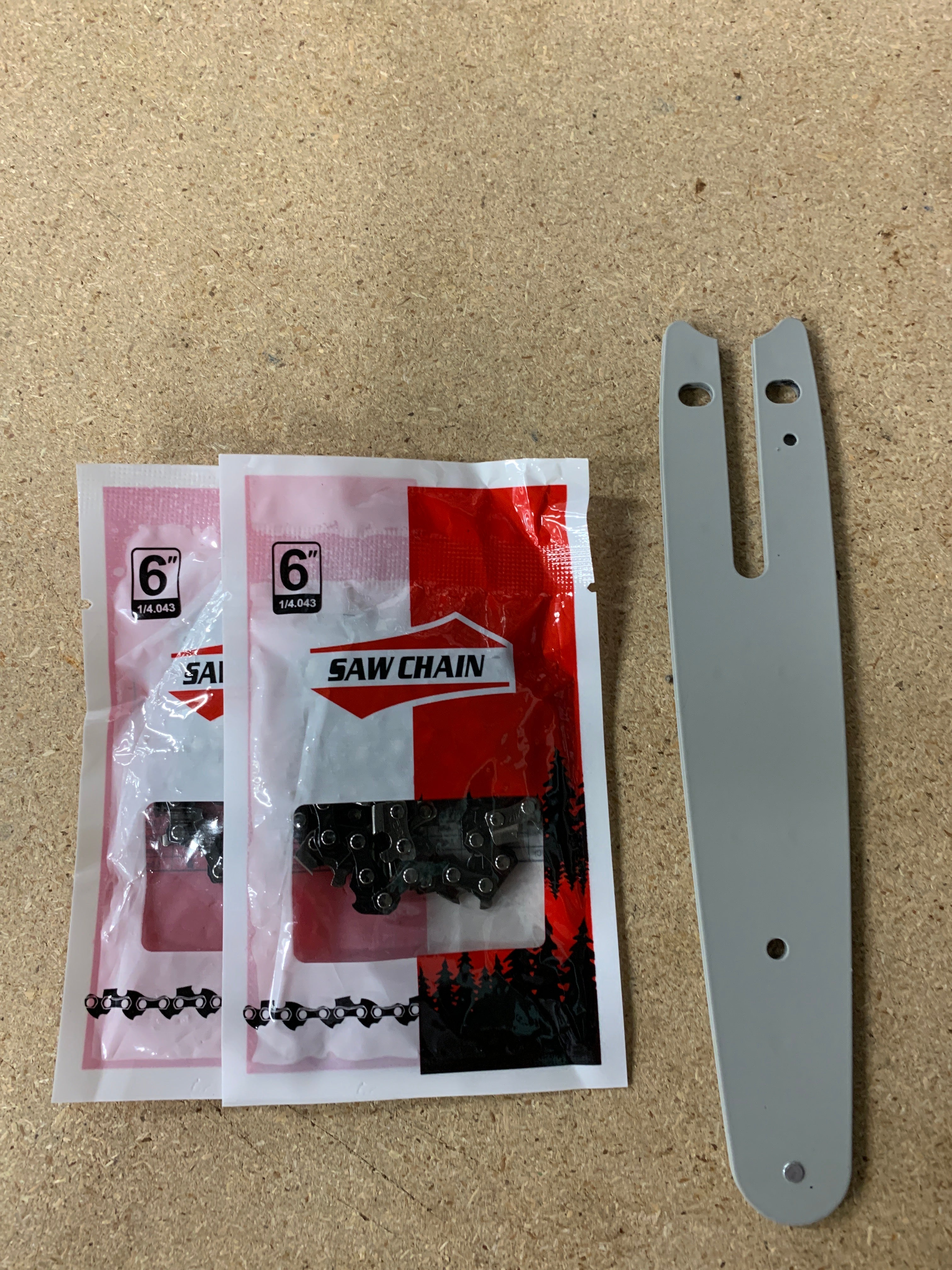 6-Inch Chainsaw Chain & Guide Bar Set – 1 Bar + 2 Chains