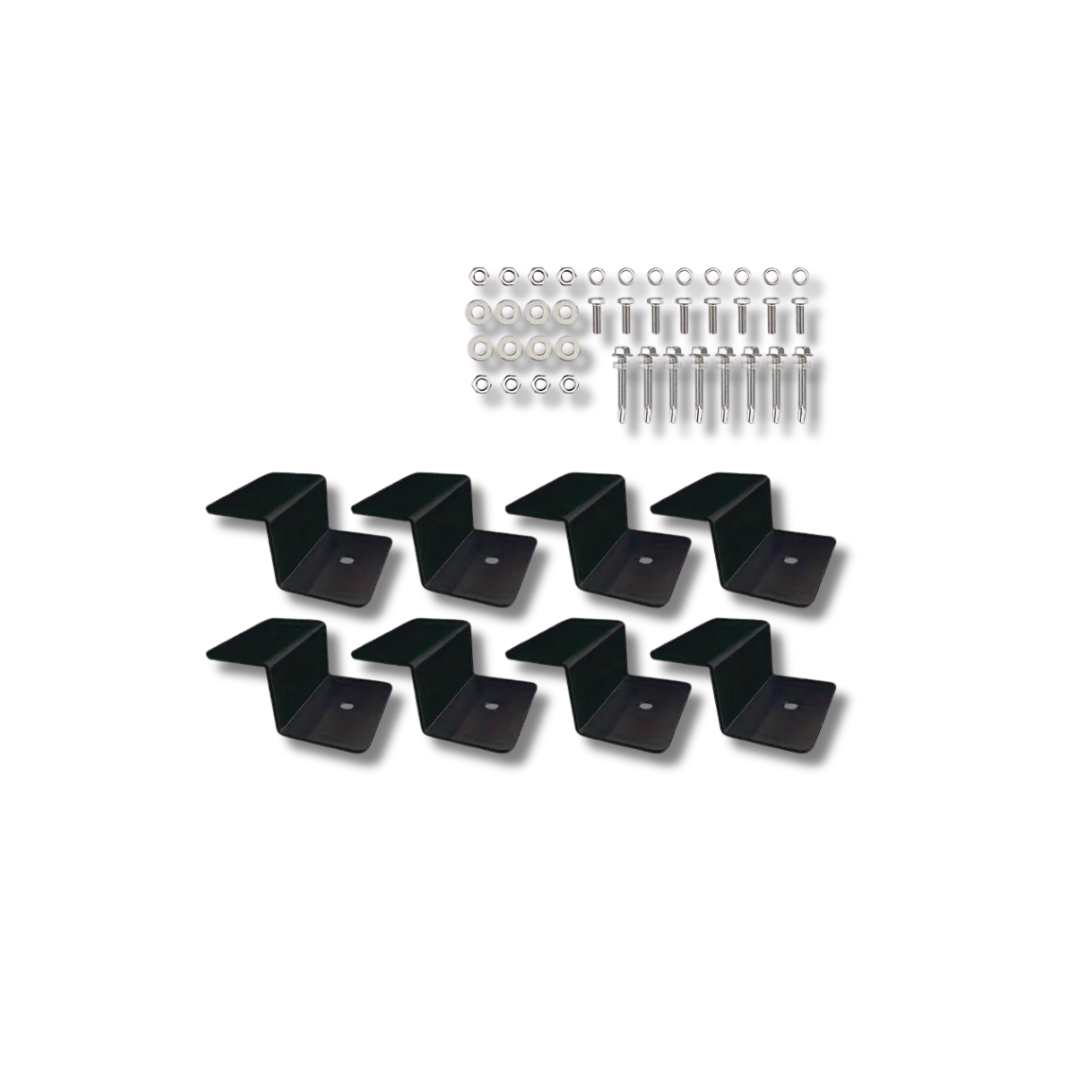 8Pcs Z Bracket Solar Panel Mounts: Lightweight Anodized Aluminum (Alu+Black)