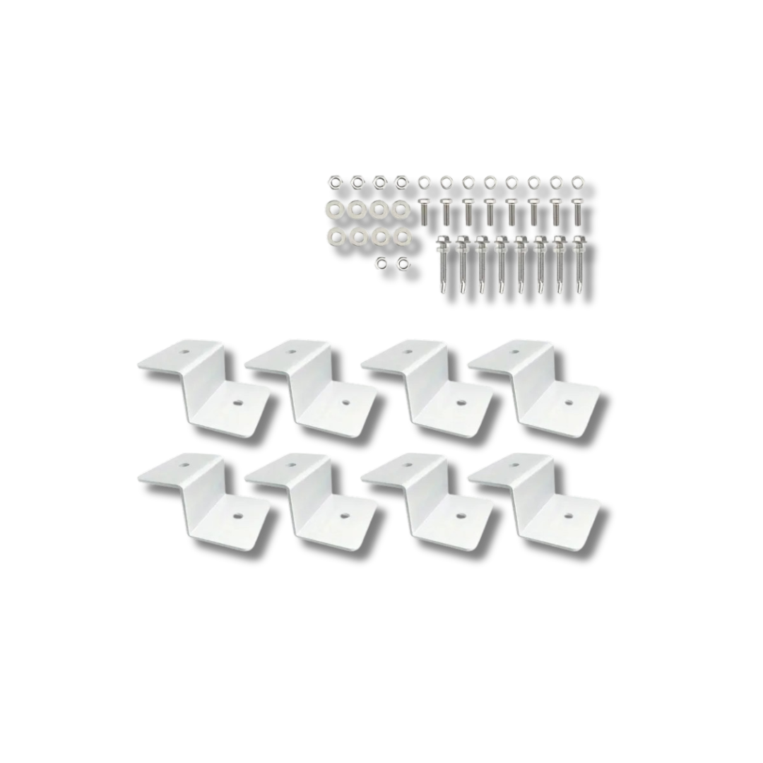 8Pcs Z Bracket Solar Panel Mounts: Lightweight Anodized Aluminum (Alu+Silvery)