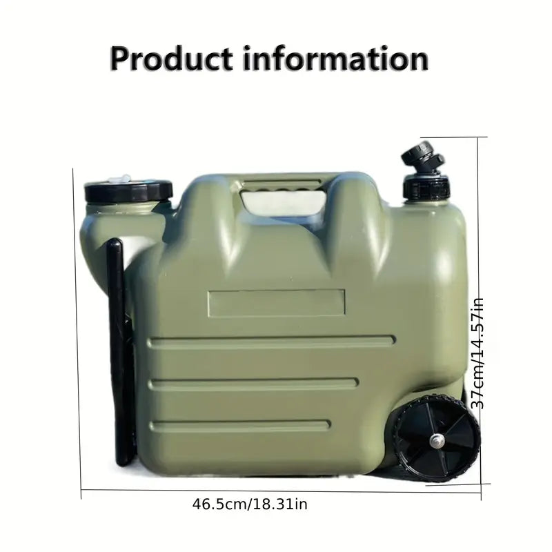 28L Portable  Water Container, With Tape, Handle & Wheels