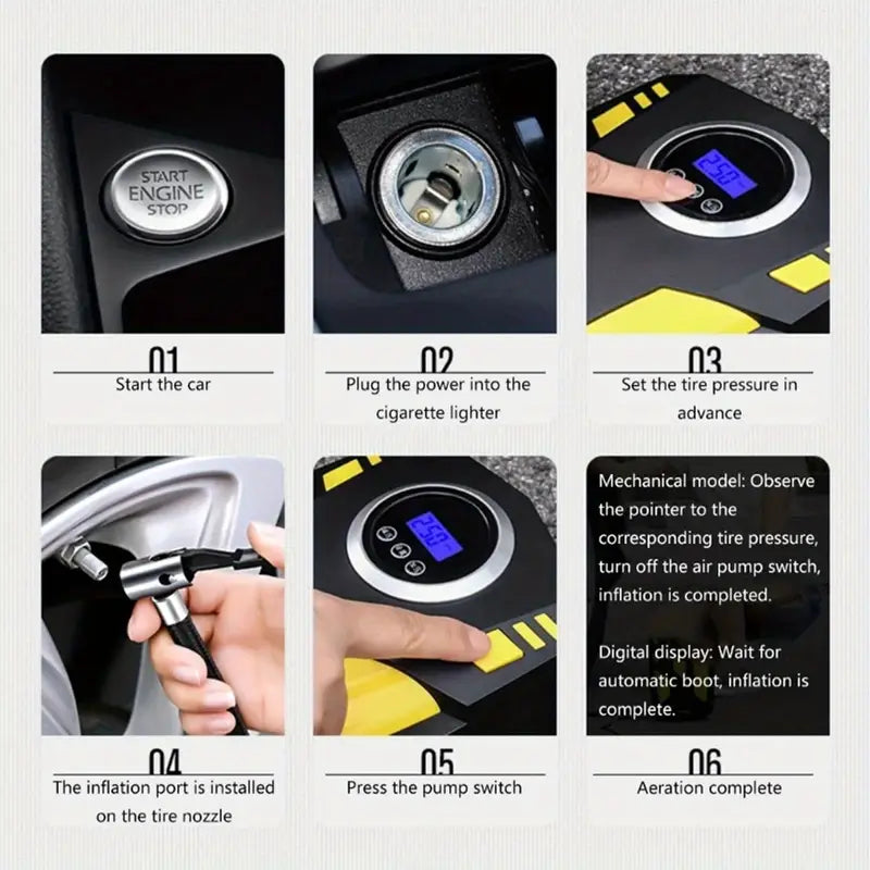 Portable Tyre Inflator – 150PSI, Digital 12V