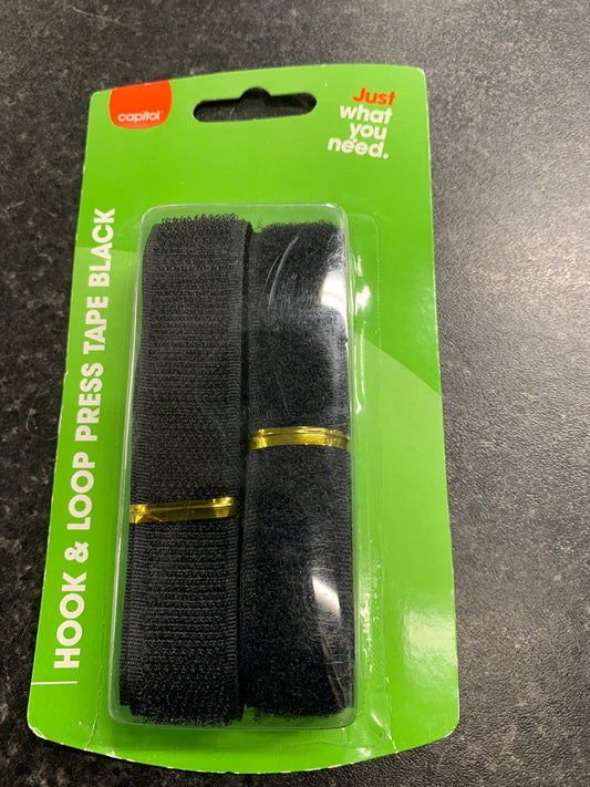 Hook & Loop Press Velcro Tape - Black