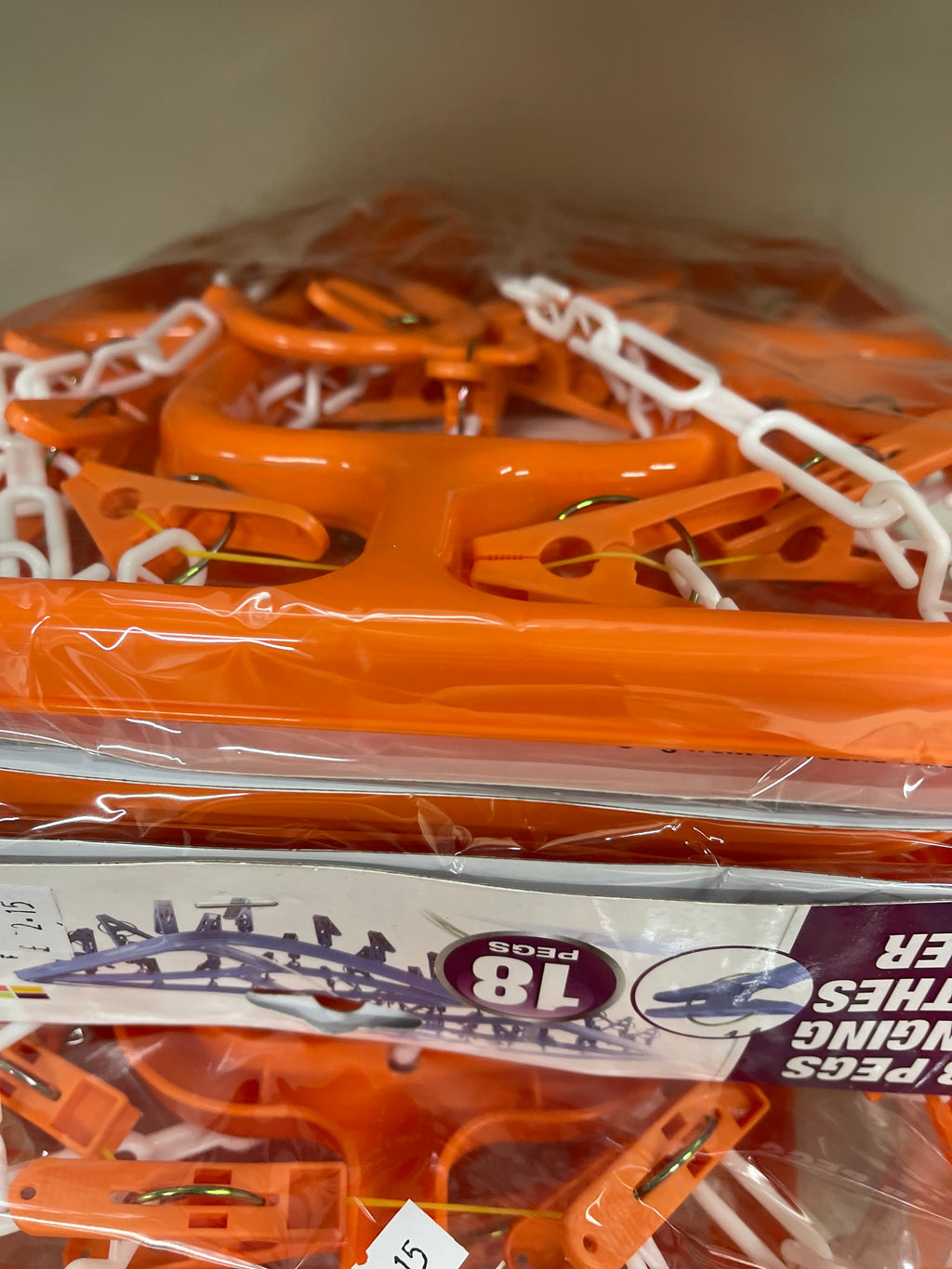 18 Pegs Hanging Clothes Airer Orange or Grey