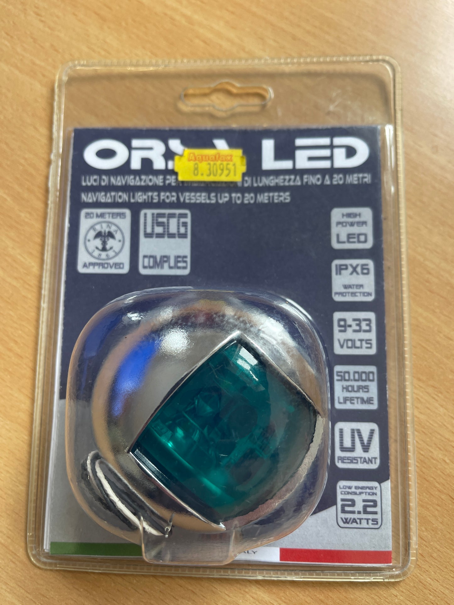 LED Navigation Light Starboard Green lens.