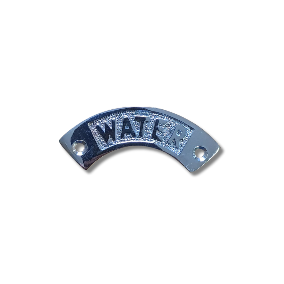 Water Nameplate - Chrome Metal