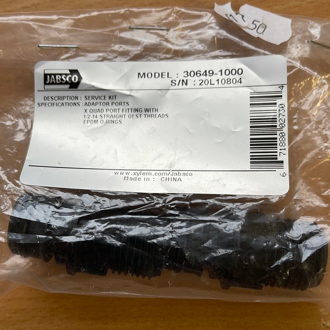 Jabsco Model 30654-1000 Adapter Ports 1/2 Hose Barb x Quad with EPDM O Rings