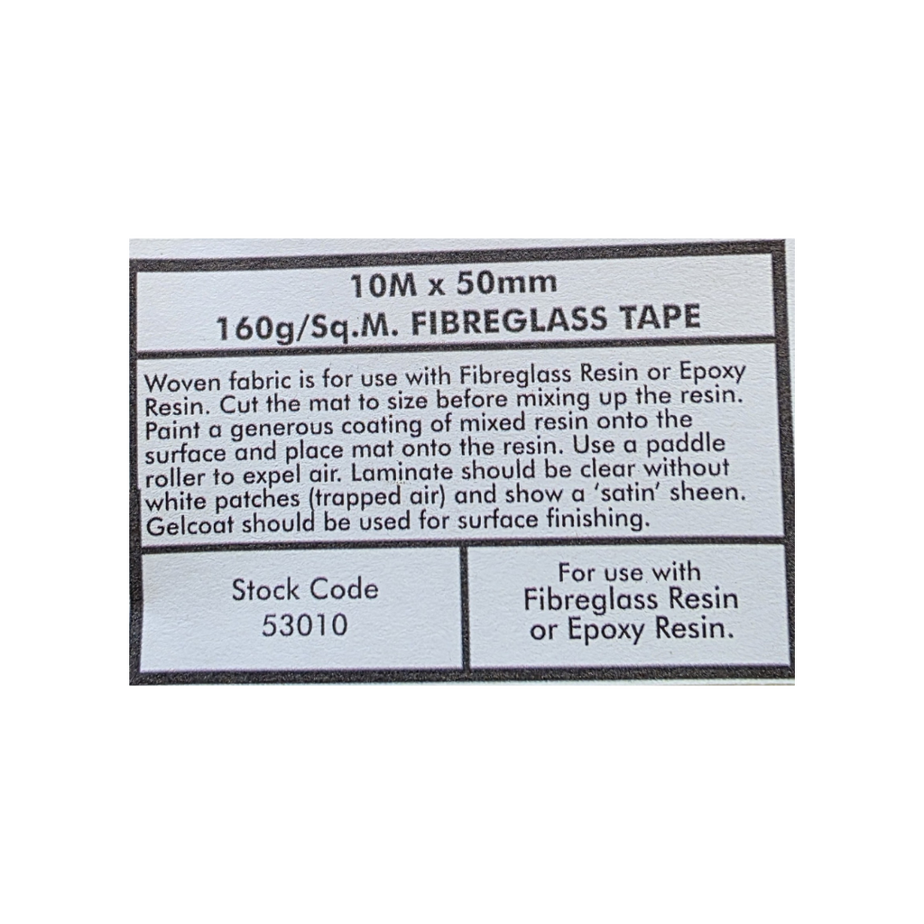 Blue Gee BG53010 Fibreglass Tape 10m x 50mm 160g/m² Marine Resin