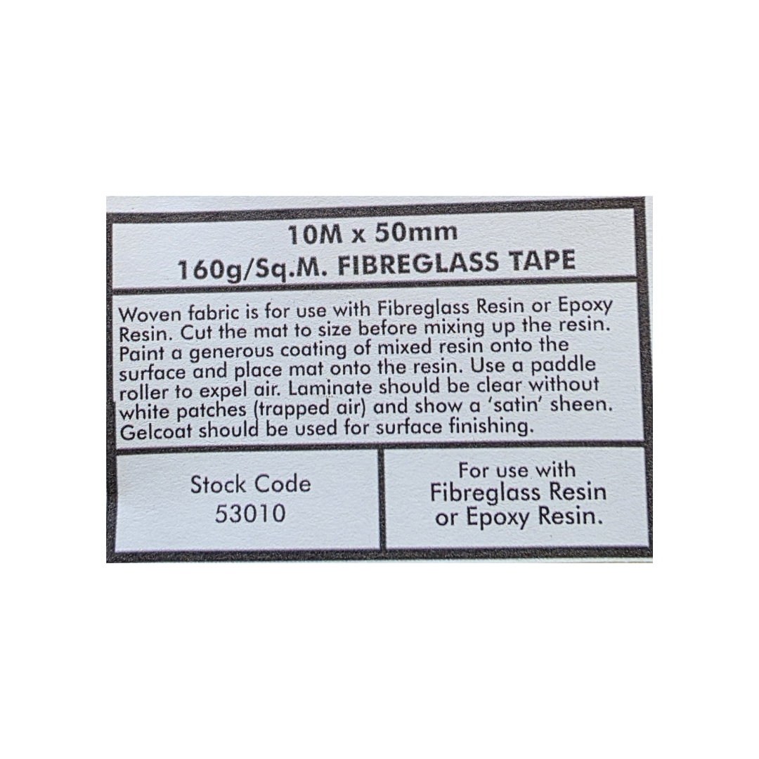 Blue Gee BG53010 Fibreglass Tape 10m x 50mm 160g/m² Marine Resin