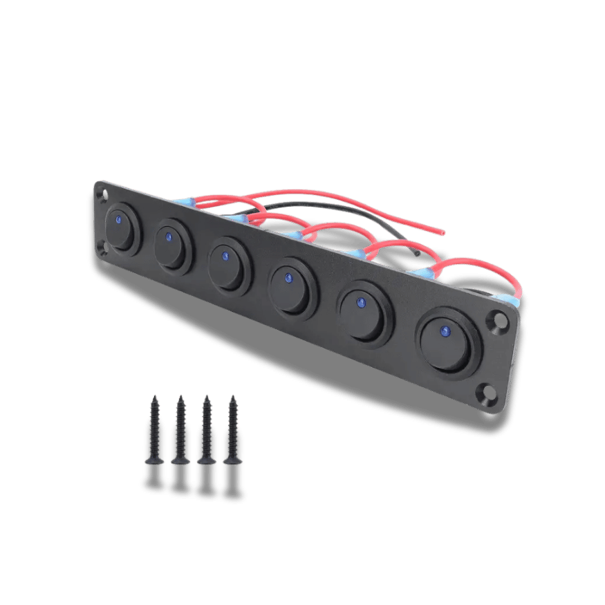 12V LED Rocker Switch Panel – 1/2/3/4/5/6 Way