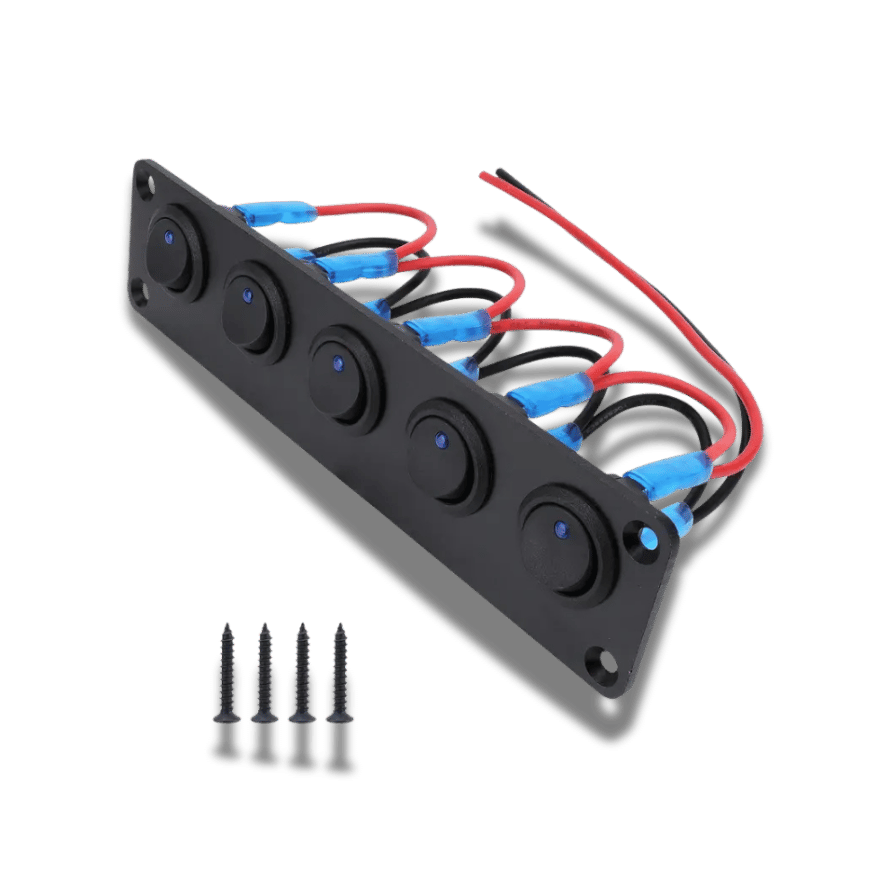 12V LED Rocker Switch Panel – 1/2/3/4/5/6 Way