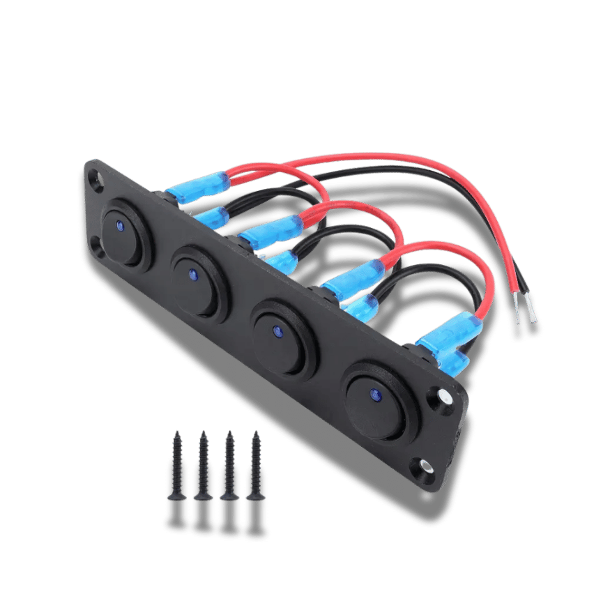 12V LED Rocker Switch Panel – 1/2/3/4/5/6 Way