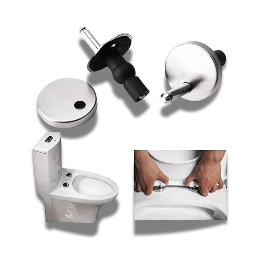 2-Pack Universal Stainless Steel Toilet Seat Hinge Set, Quick Release