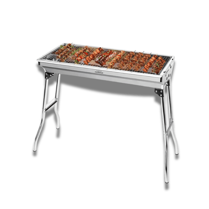 Large Foldable Stainless Steel Charcoal BBQ Grill