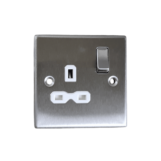 1G DP Switch Socket - Brushed Chrome